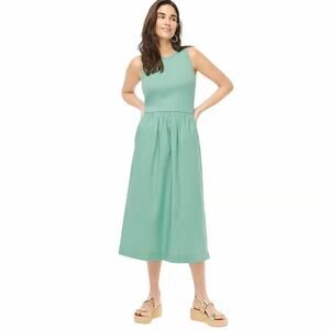 NWT J.Crew Factory Petite Ribbed Knit Mixy Midi Dress Green Size PXS